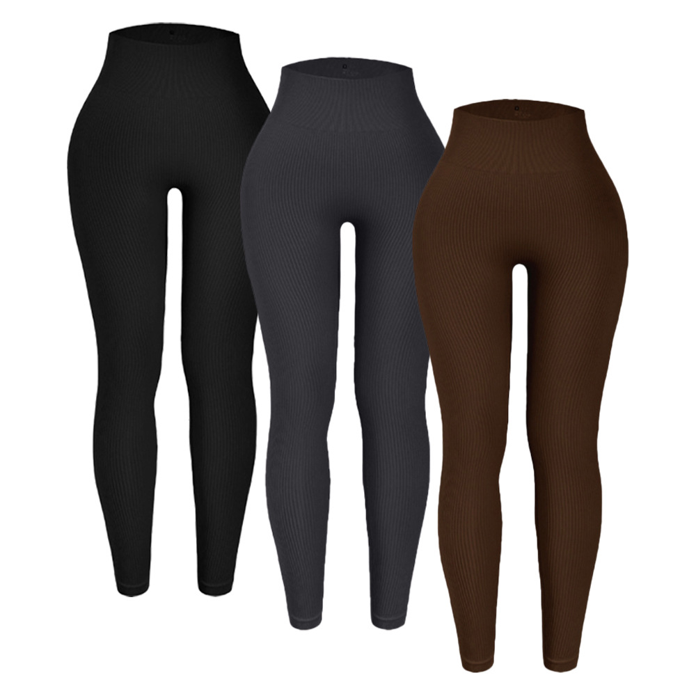 Women's Summer Cooling Yoga Pants Seamless Nylon Blend Lightweight Quick Dry High Elastic Leggings Solid Pattern for Squat Proof