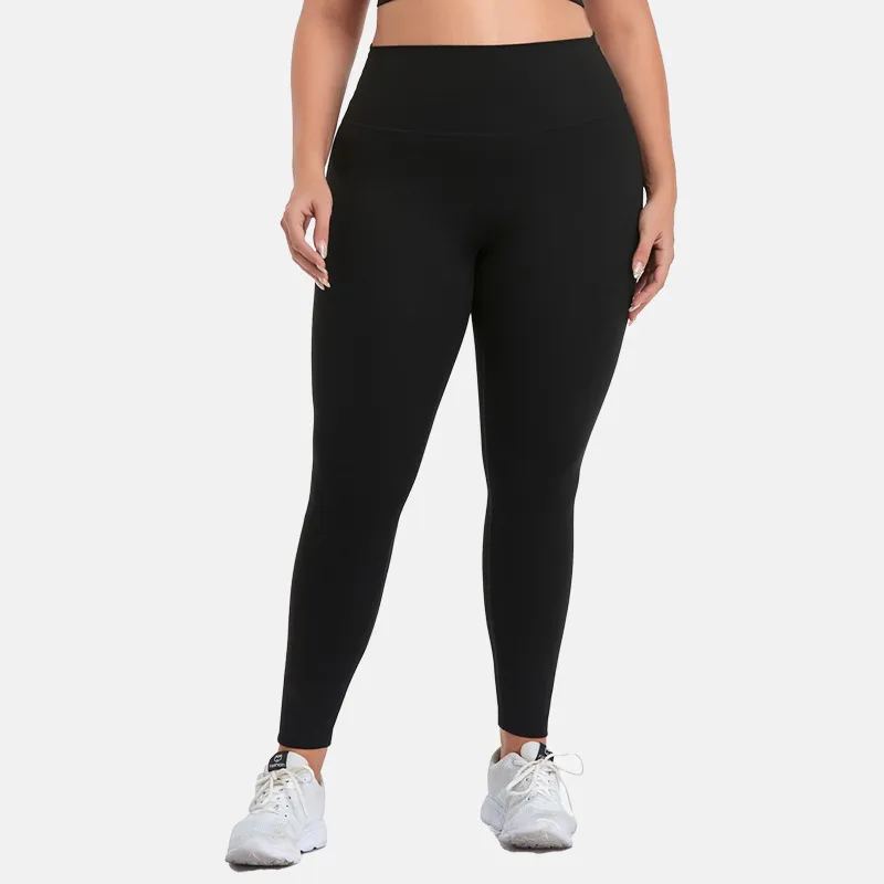 Plus Size High Waist Three Line Hip Lift Stretch Sports Yoga Pants Detail 2