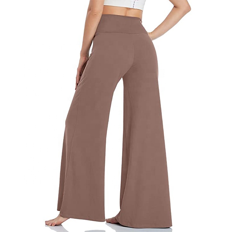 Womens Wide Leg Yoga Pants High Waist Lounge Palazzo Trousers Loose Fit Comfy Stretch Slacks Workout Pyjama Pants