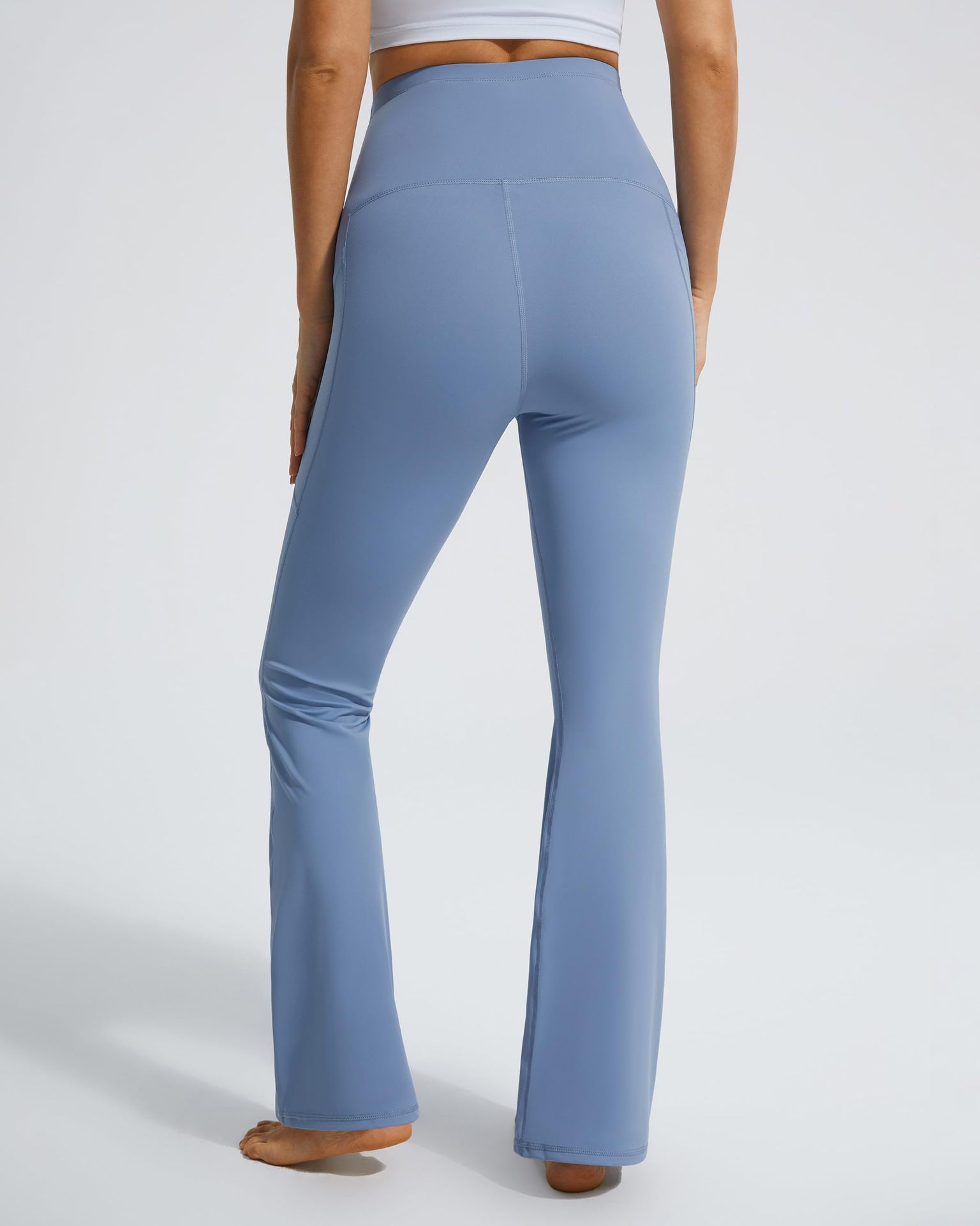 Nylon High Elastic Pregnant Women's Micro-flared Full Length Solid Color High-waisted Tight-fitting Belly-supporting Casual Yoga