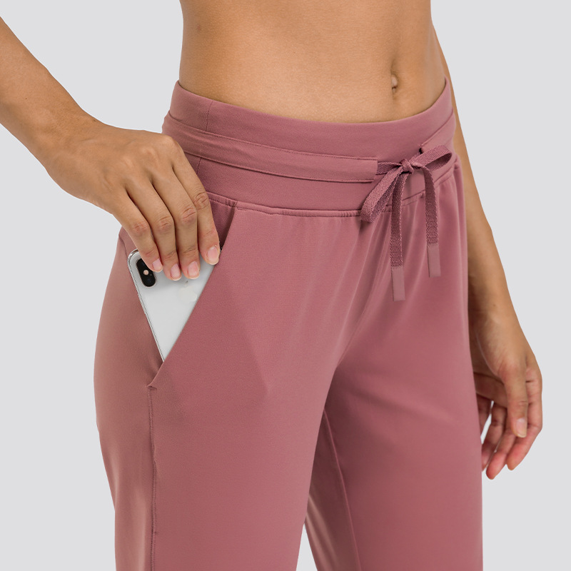 Women's Loose Running Pants With Long Length Side Pockets Quick Dry Casual Sports Sweatpants Stretchy Yoga Sets