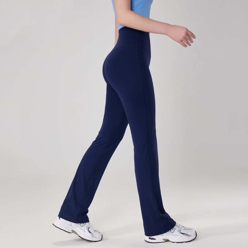New Style Nude-Feel Flared Yoga Pants Womens No-Ugly-Line High-Waist Bootcut Pants Elastic Waist Highly Elastic Slimming