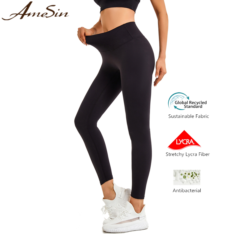 Buttery Soft Eco-friendly Women's High Waist Workout Yoga Pants Recycled Booty Leggings For Women