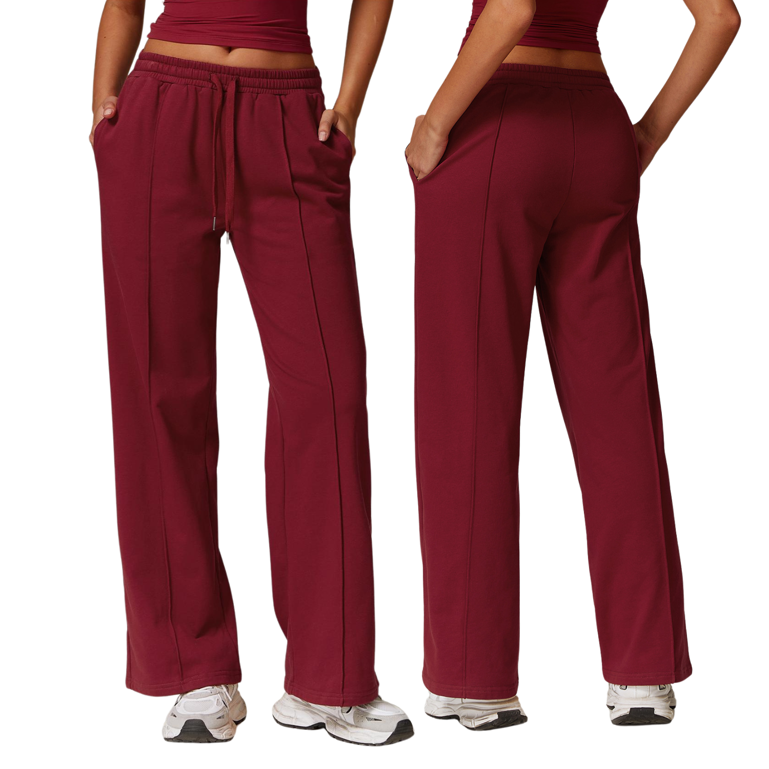 Custom Women Wide Leg Sweatpants Loose Fit Casual Lounge Pants Comfy Yoga Gym Activewear Trousers Homewear Pants