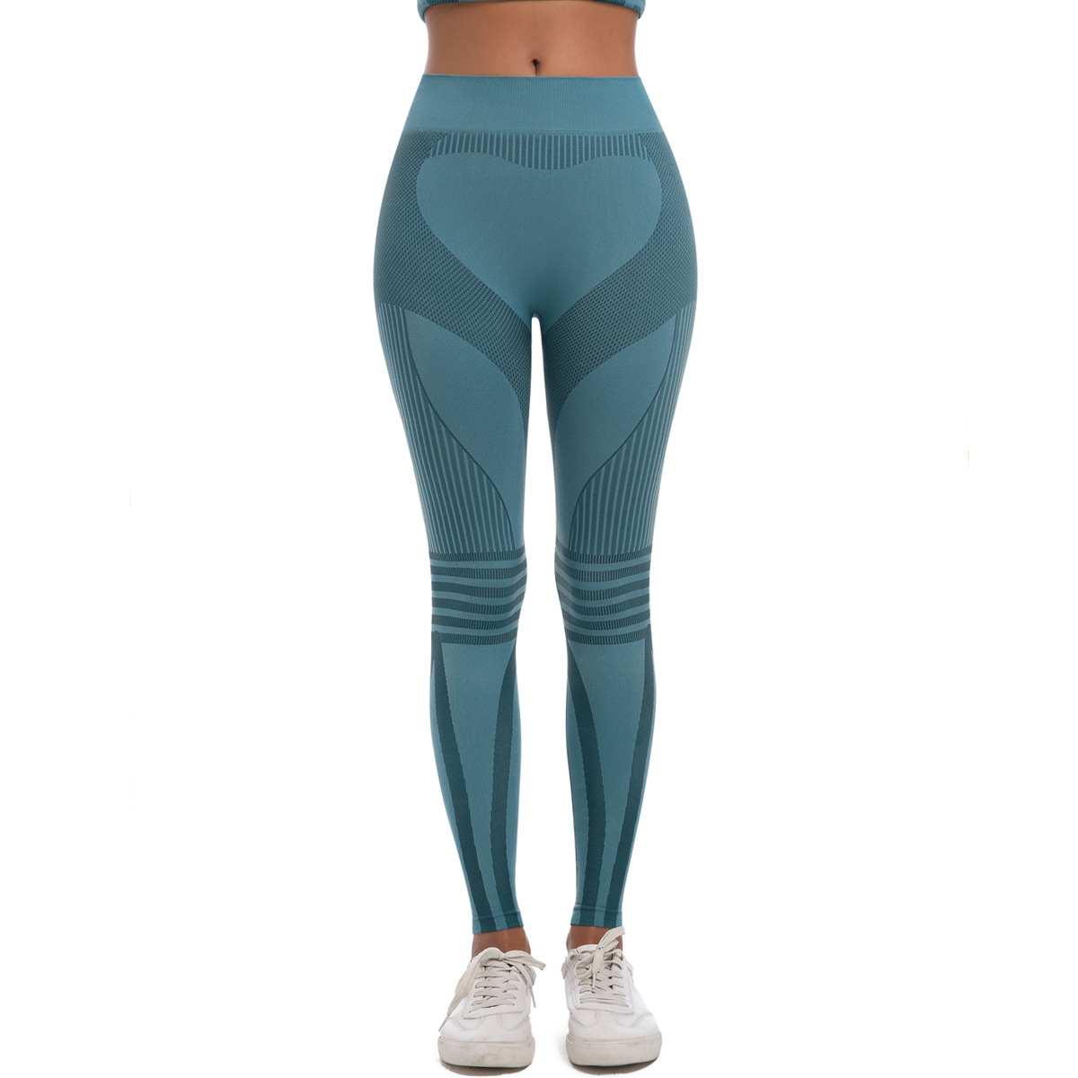 New Cross-border Seamless Knitted Spandex/Nylon Color Blocking Tight-fitting High-elastic Breathable Ski Pants High Waist Yoga