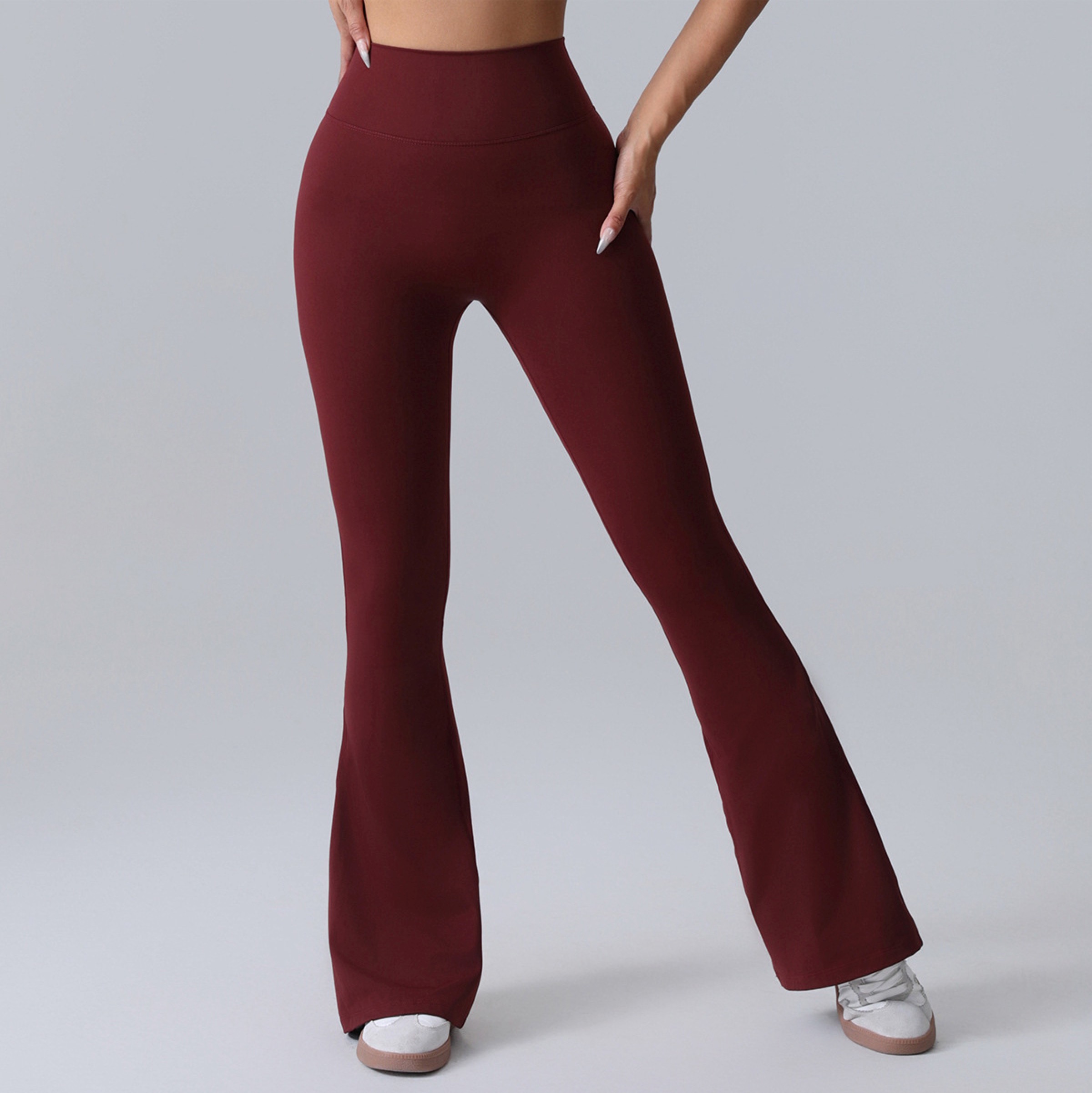 Wide Leg Bell Bottom Yoga Pants Butt Lifting Flare Yoga Leggings V Back Bootcut Scrunch Workout Leggings Pants for Women