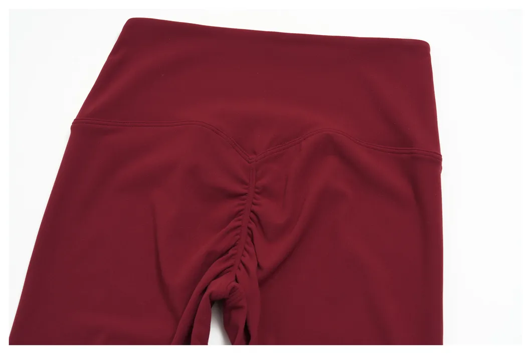 Tummy Control High Waist Yoga Pants for Women Wide Seamless Waistband V-Shape Lifting Butt Scrunch Leggings Squat-Proof 4-Way Stretch Matte Cropped