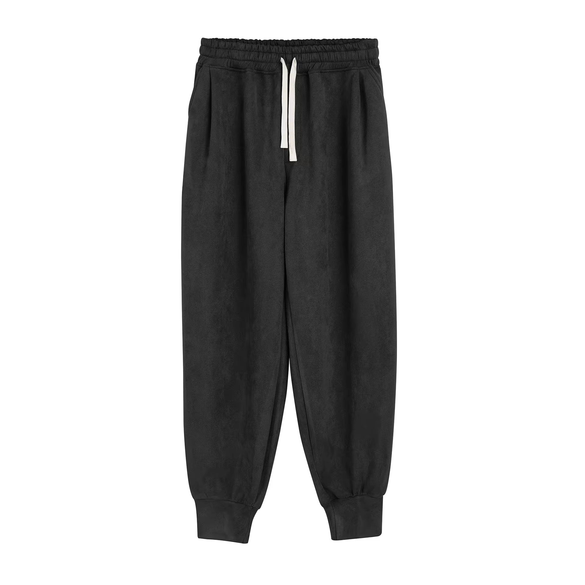 Men's Open-Bottom Straight Leg Baggy Casual Pants Lightweight High Elastic WORSTED Lounge Yoga Sweatpants for Home Gym