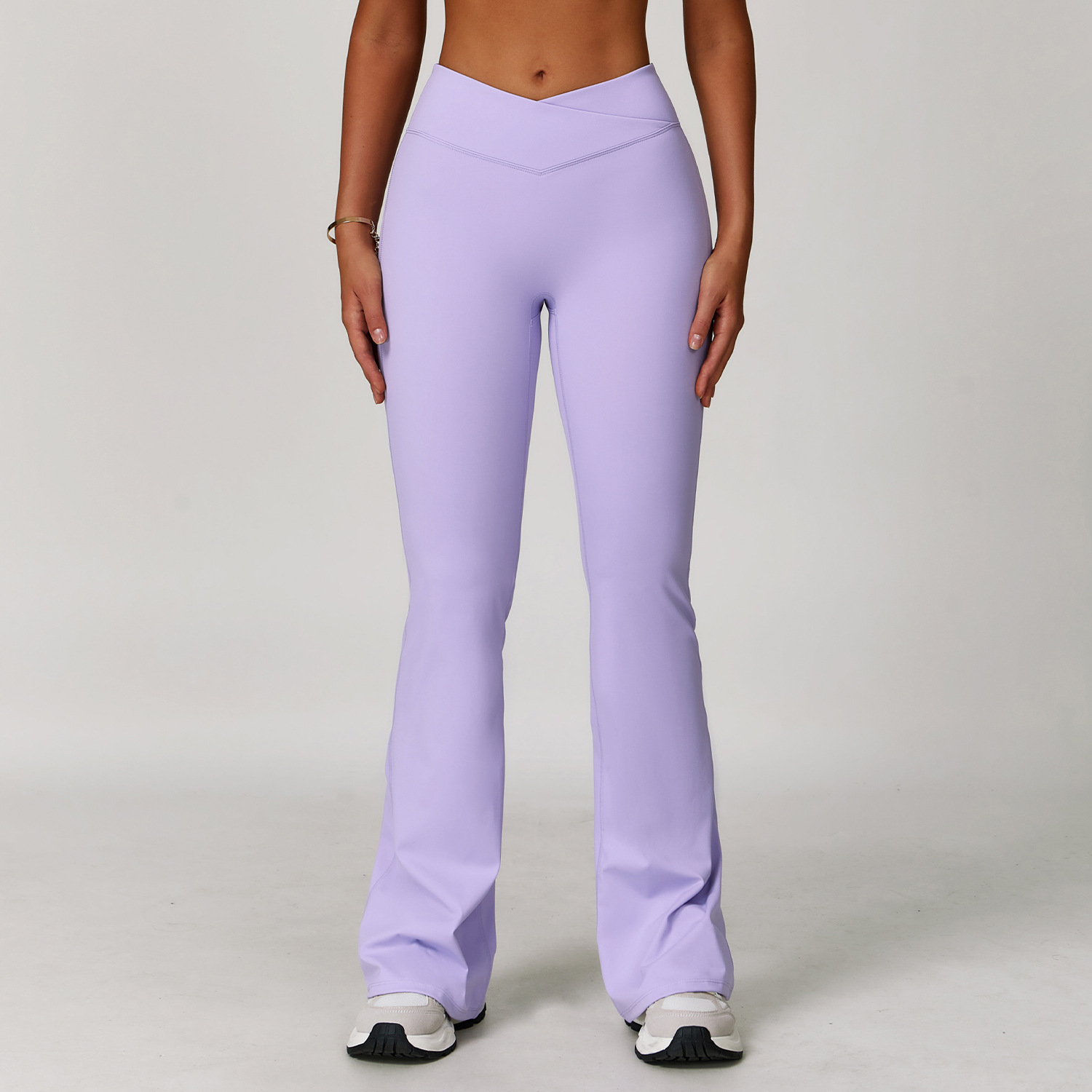 Women's Yoga Pants Bootcut Workout Leggings Flare Casual Lounge Pants With Pockets High Waist And Tummy Control Flare Leggings