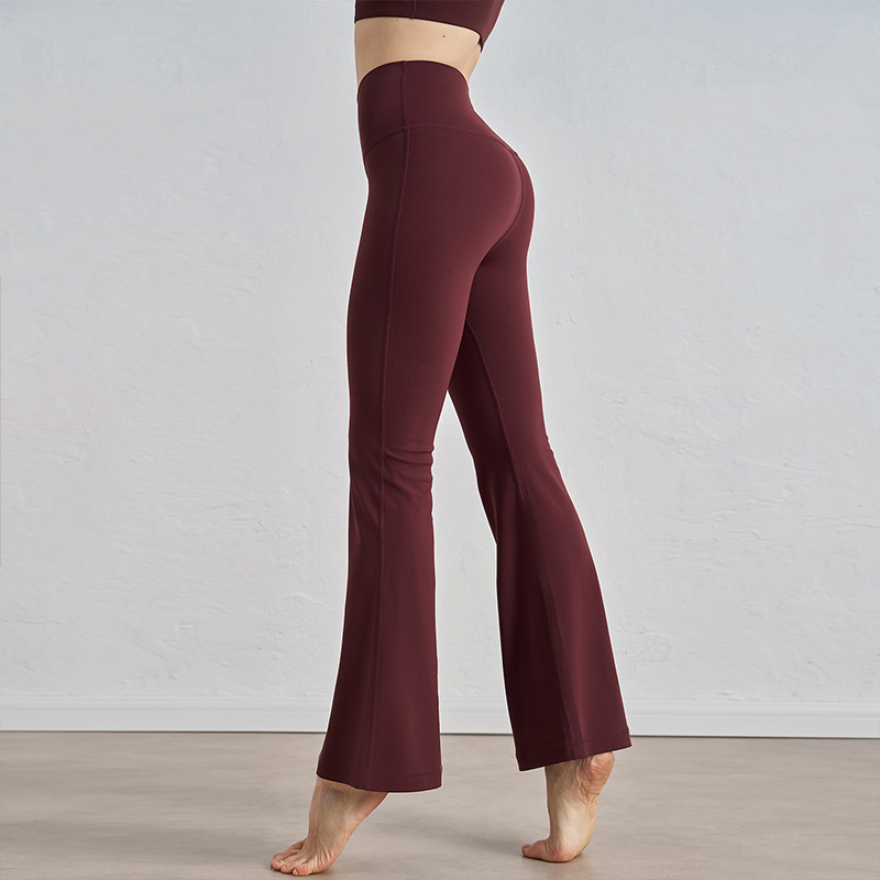 High-Quality High-Waist Tummy-Control Micro-Flare Bare-Sensation High-Stretch Lightweight Women's Yoga Pants