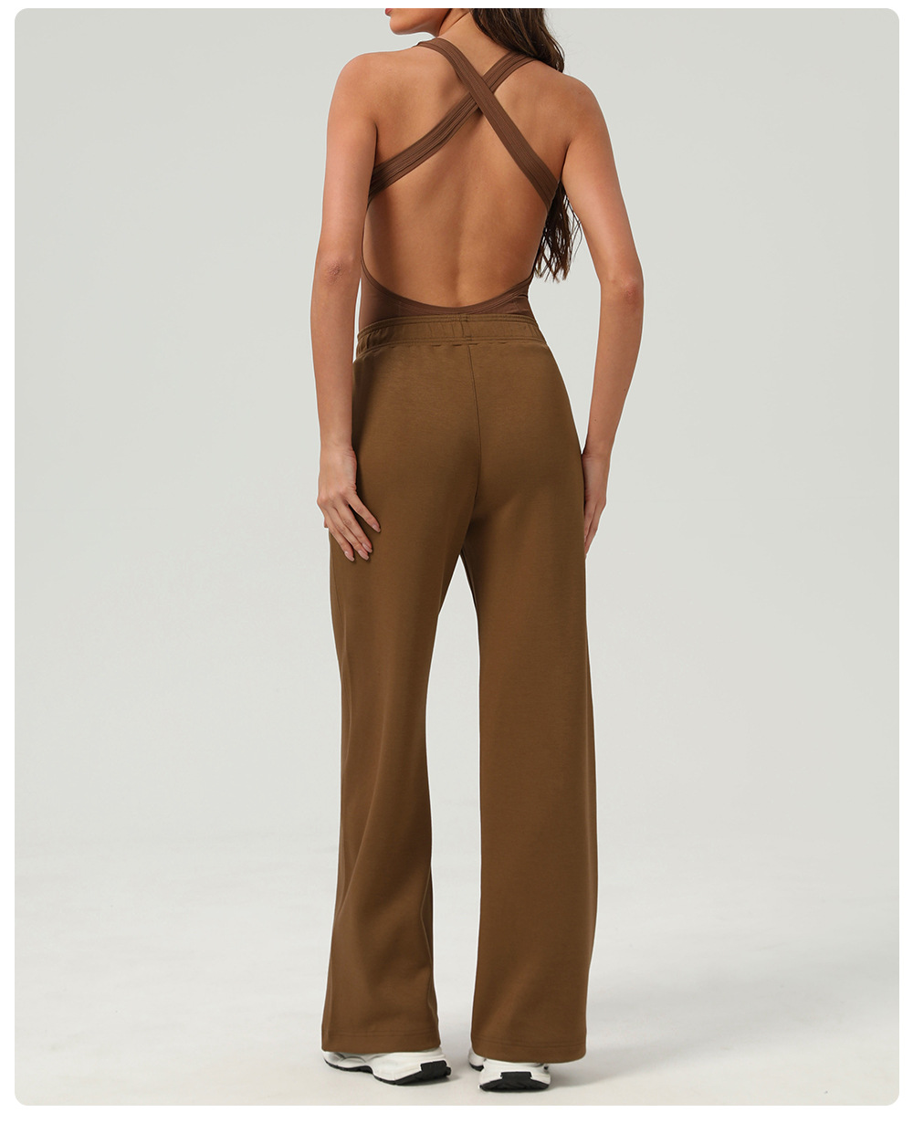 Women Loose-Fit Elastic Waist Yoga Leggings Straight Cut with Pockets for Dance Training &amp; Lounge Wear Floor-Length Casual pants