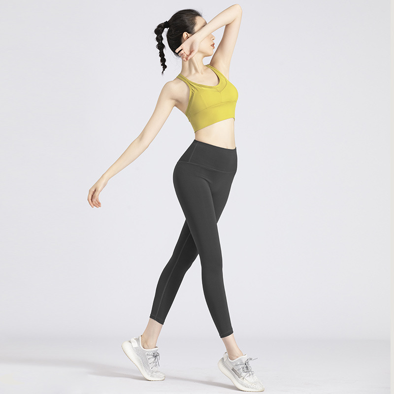 High Waist Yoga Pants/Women's Breathable Nine-Point Stretch Leggings/Summer New Fashionable Sportswear/Running Training Fitness Clothing