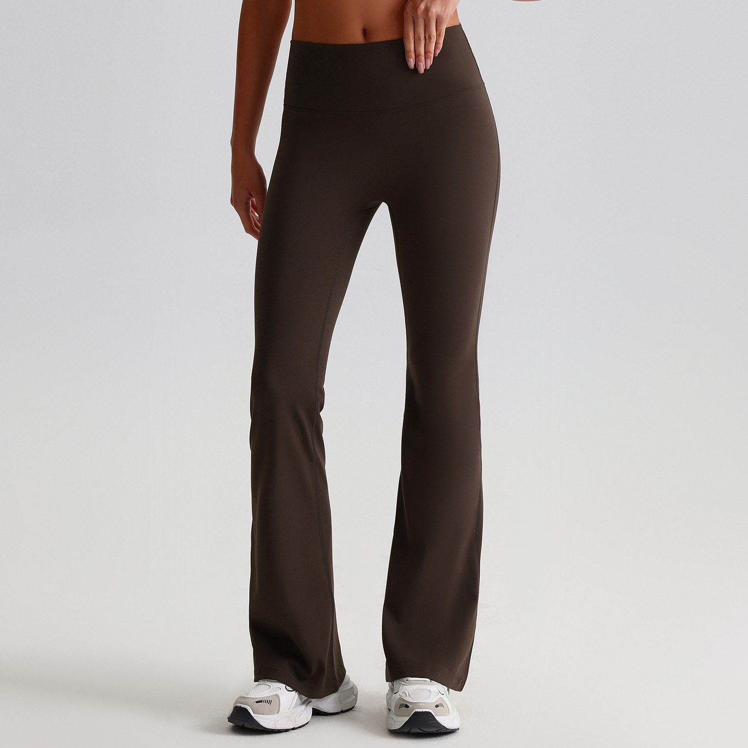 Women's High Waist Butt Lift Yoga Flared Legs Pants Breathable Eco-Friendly Spandex/Polyester Full-Length Fitness Print Side