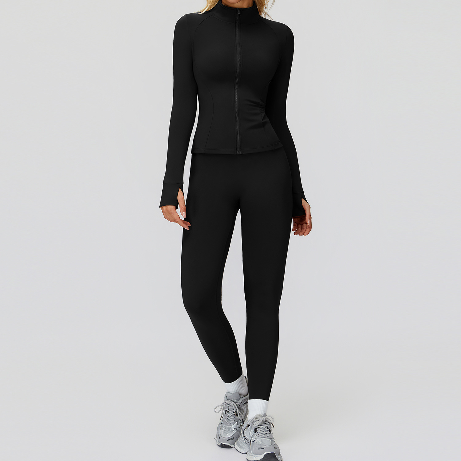 Custom Logo Yoga Sets Zipper Warm Plush Outfits High Waist Flare Leggings Gym Clothes Outdoor Running Fitness Sportswear
