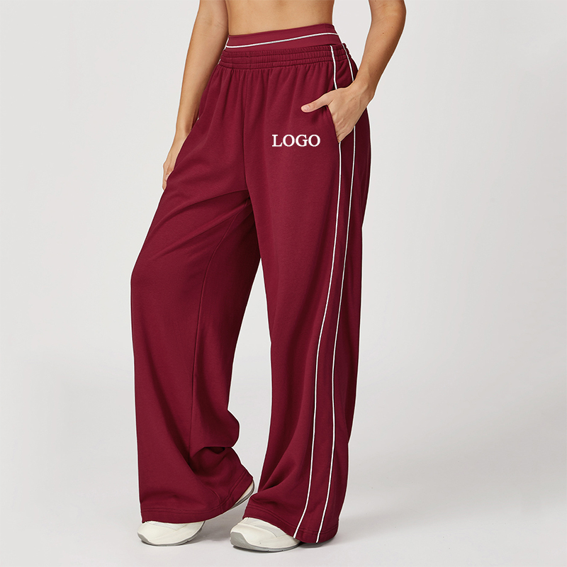 Custom Women's High Waist Windproof Winter Sweatpants Comfortable Jogger Fitness Sports Running Straight Leg Pant