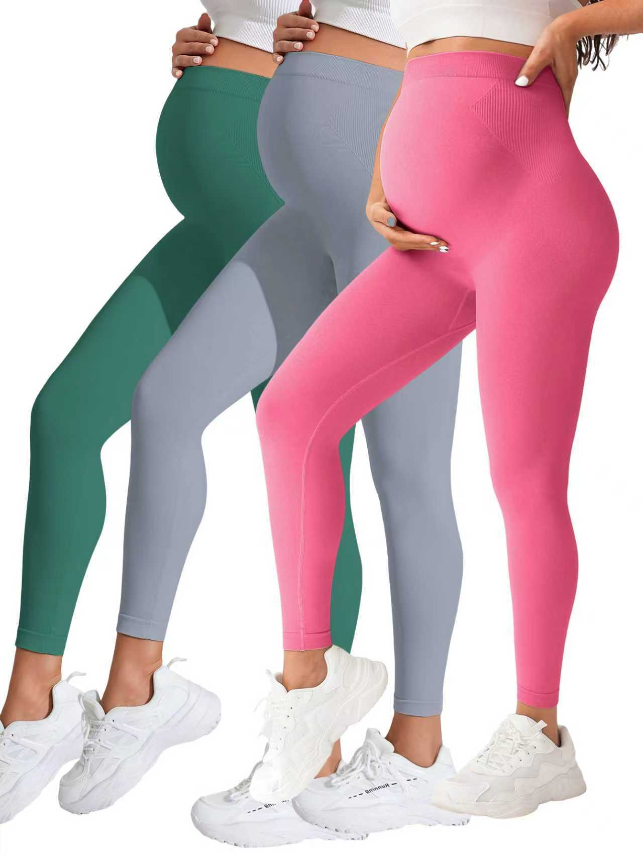 Wholesale Logo Custom Maternity Comfort Sports Yoga Leggings Seamless Pregnancy Long Pants Leggings Trousers