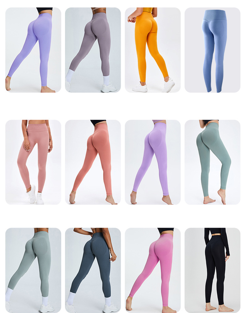 Seamless High-Waisted Yoga Pants with Contrast Binding Slim-Fit Workout Leggings for Running & Training