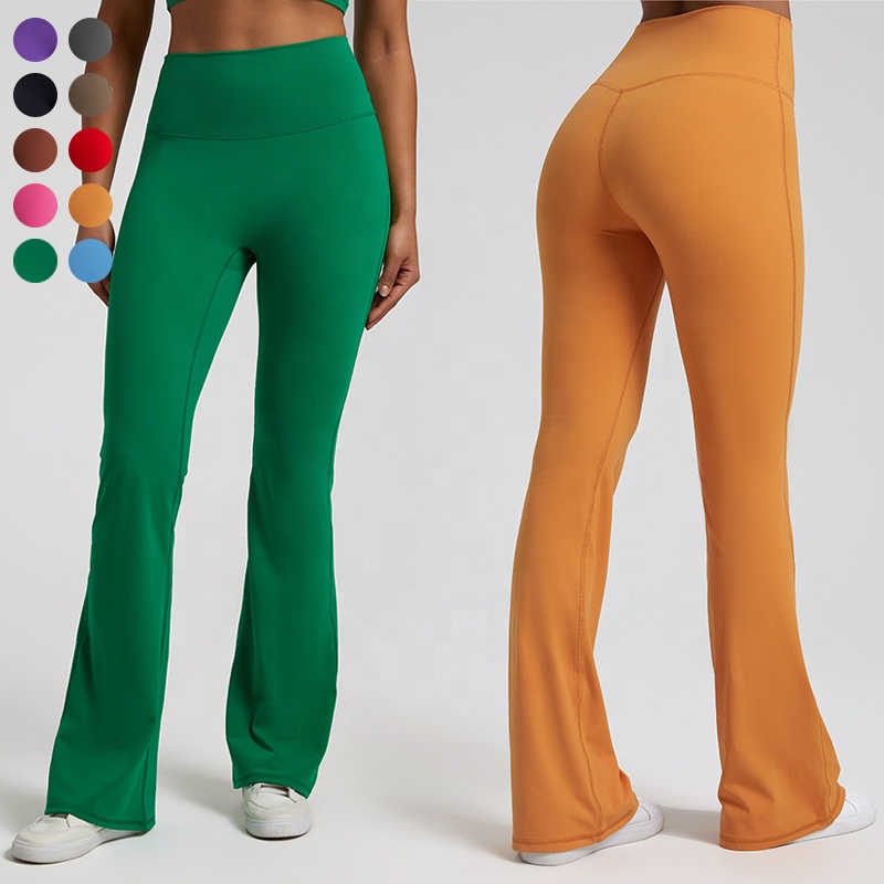 Women's Flare Yoga Pants High Waisted Wide Leg Bootcut Yoga Leggings-Flare Workout Gym Leggings