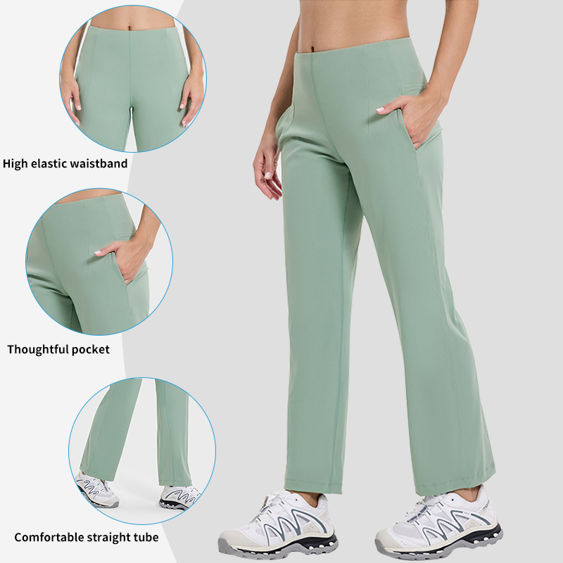 Yoga Pants Women Wide Leg Pants with Pockets High Waist Stretch Yoga Pants Casual Sports Pants