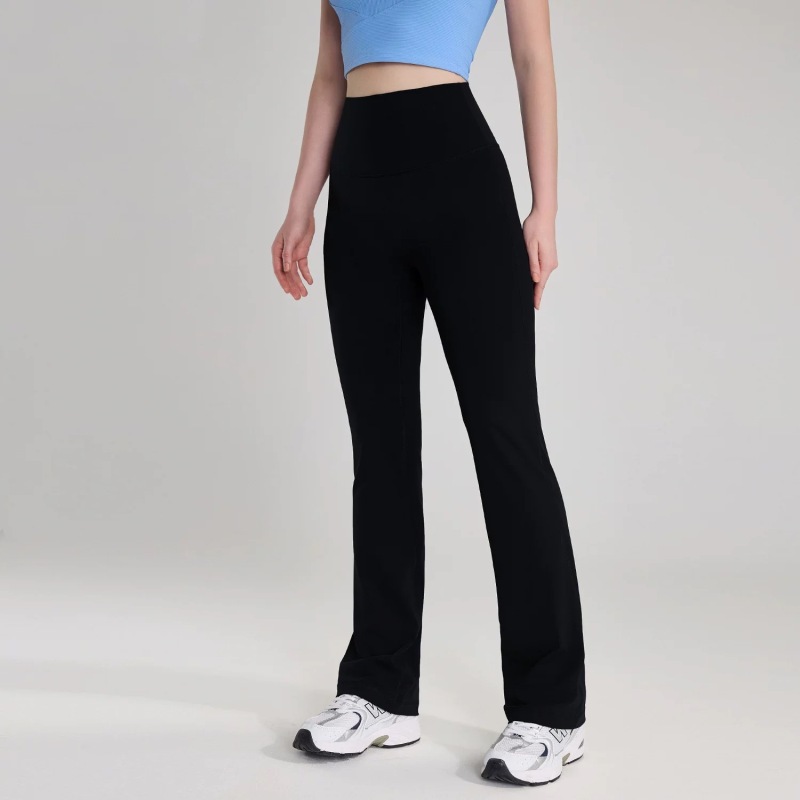 New Style Nude-Feel Flared Yoga Pants Womens No-Ugly-Line High-Waist Bootcut Pants Elastic Waist Highly Elastic Slimming