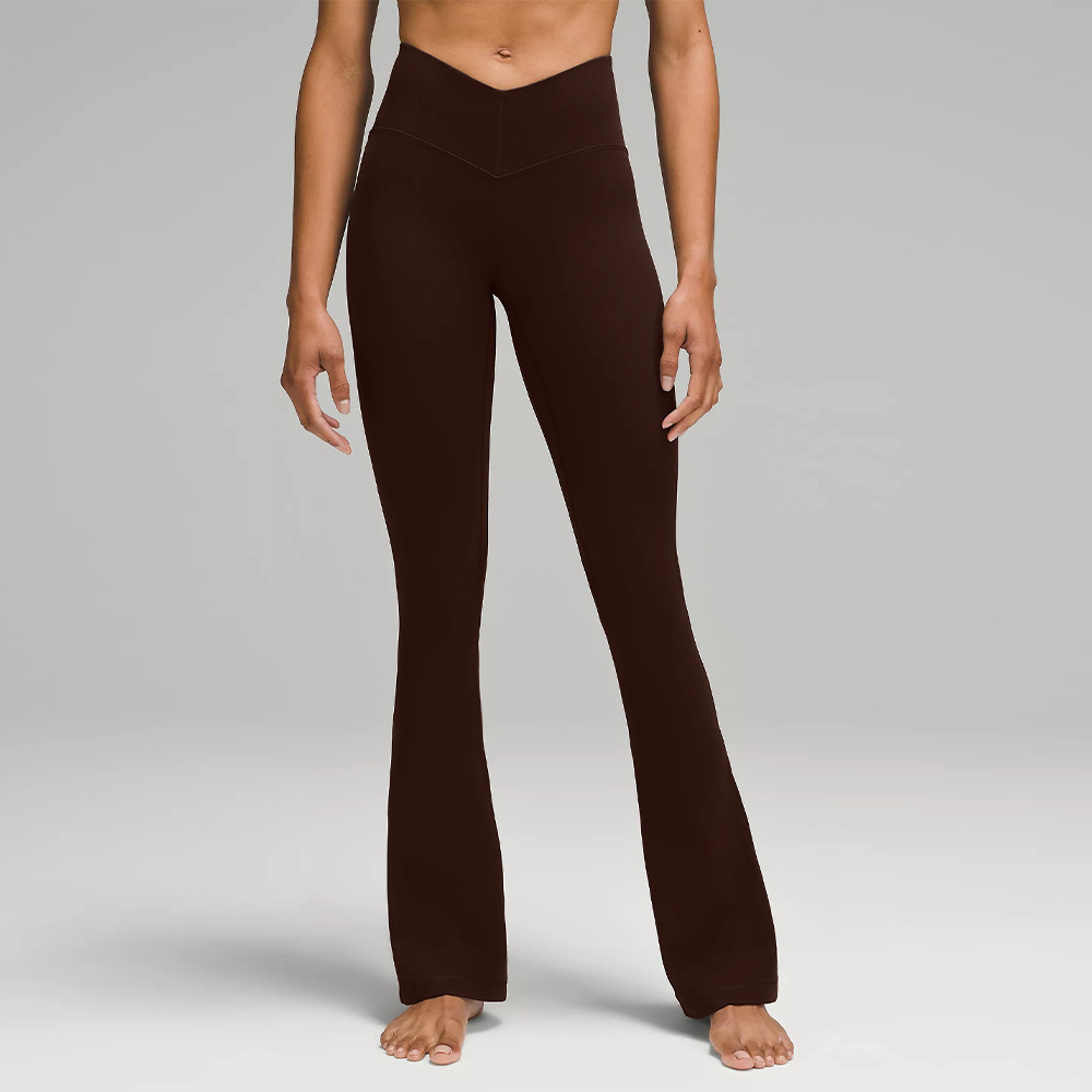 Hot Custom Casual Bootcut Yoga Pant Leggings Women Crossover High Waist Bell Bottom V Cut Black Flare Leggings Pants