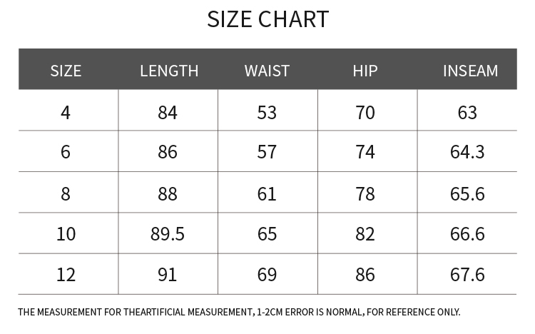 Yoga Leggings Size Chart