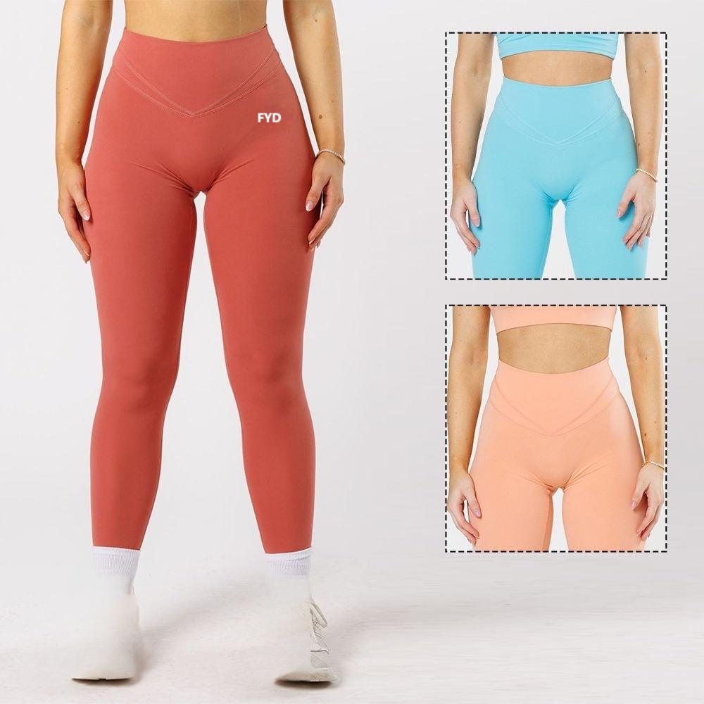 Custom Logo Sample Gym Fitness Clothings Butt Hips Lifting Yoga Pants V Shape Gym Pants Workout Yoga Leggings For Women