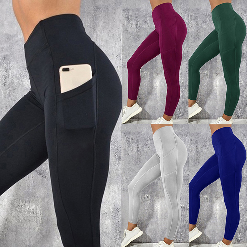 High Waist Yoga Leggings with Pockets Tummy Control Gym Tights Squat Proof Running Pants Fitness Workout Leggings for Women