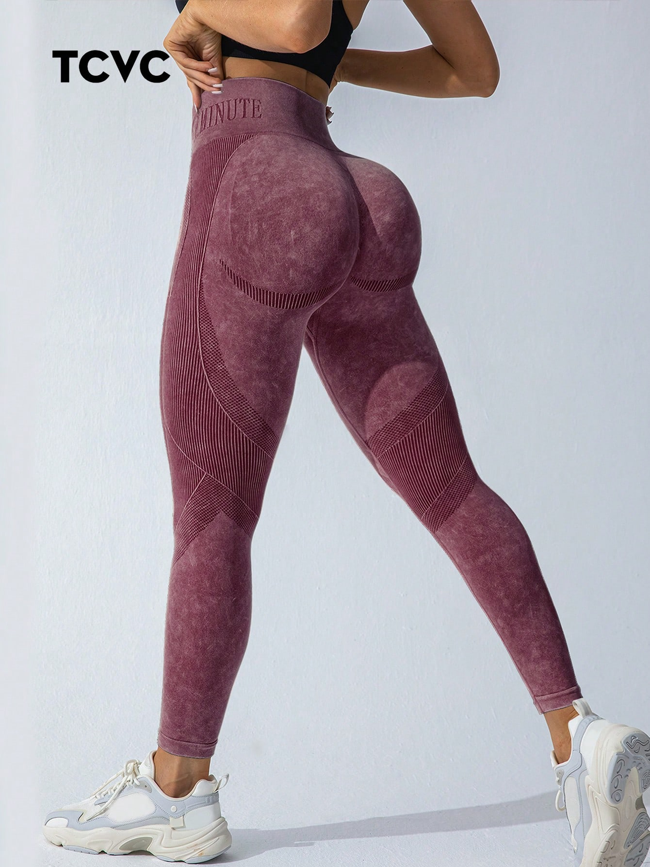 QIFA Acid Wash Letters Yoga Leggings Women Gym Fitness Sportswear Workout Running Clothes Push up Yoga Pants Tights Mujer 1337