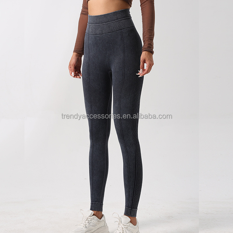 Women's High Waist Seamless Contour Butt Gym Leggings Compression Workout Yoga Pants Made Silk Spandex Nylon Knitted Running