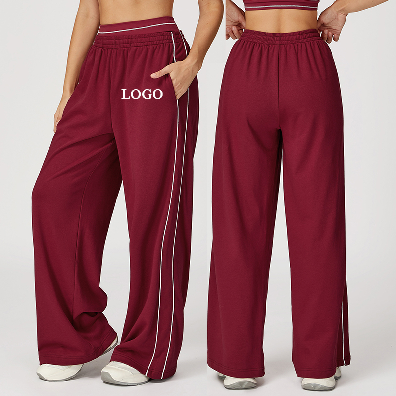 Custom Women's High Waist Windproof Winter Sweatpants Comfortable Jogger Fitness Sports Running Straight Leg Pant