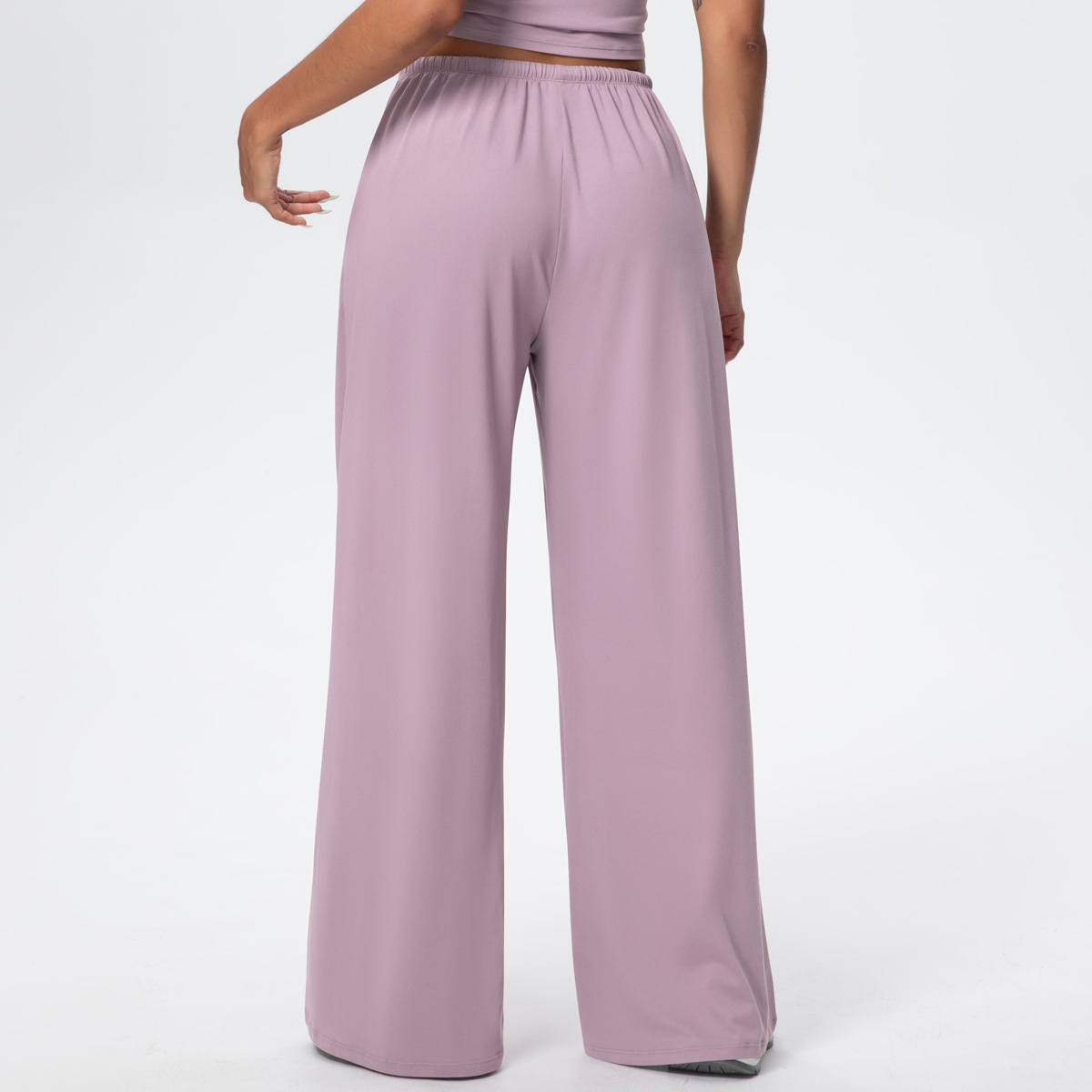 Women's Brushed Comfy High-Waist Wide Leg Yoga Pants with Elastic Waist &amp; Pockets-Four-Way Stretch Sports Casual
