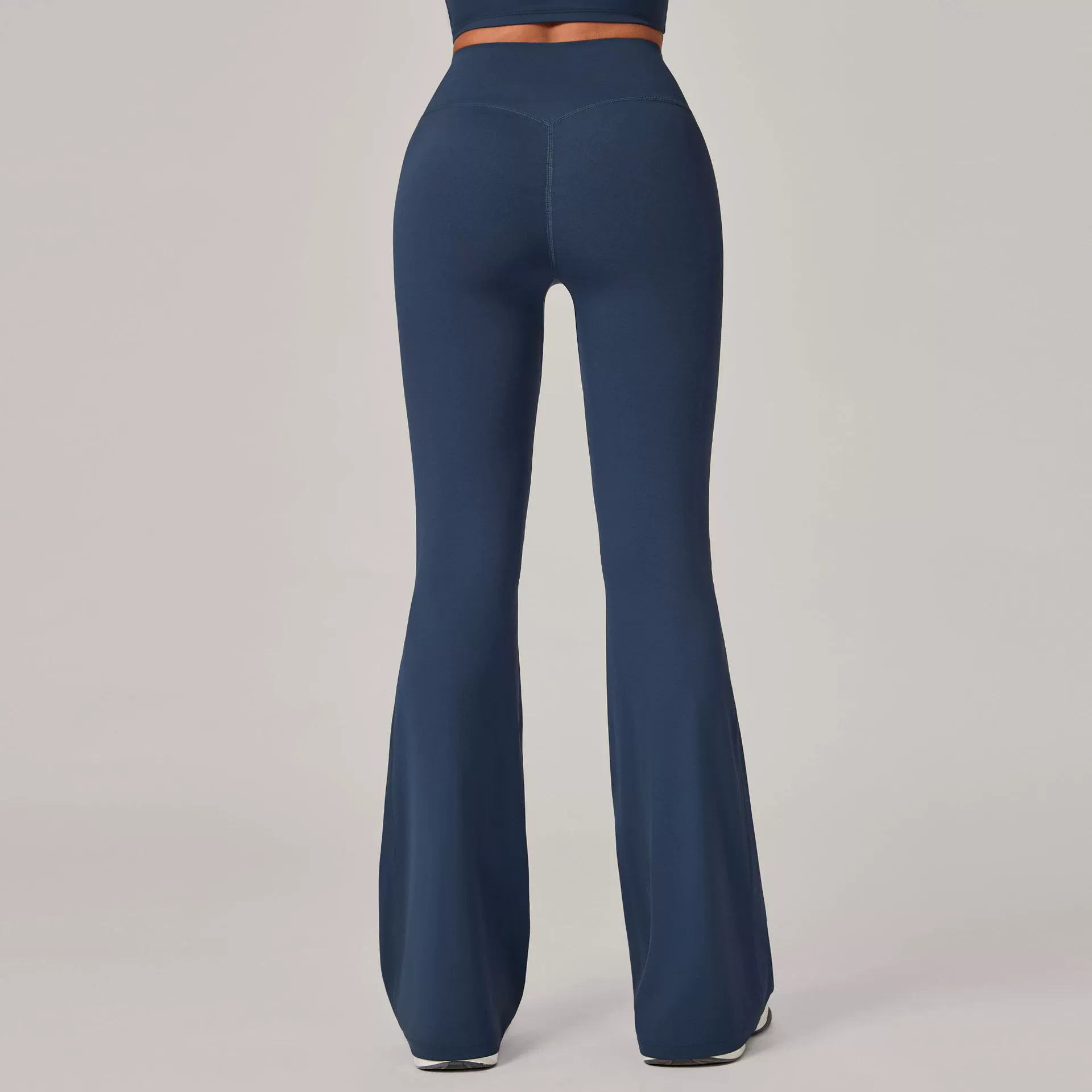 YanRuo Pleated Yoga Flared Pants, Hip-lifting Wide-leg Sports Long Pants, High-waisted Fitness Yoga Pants