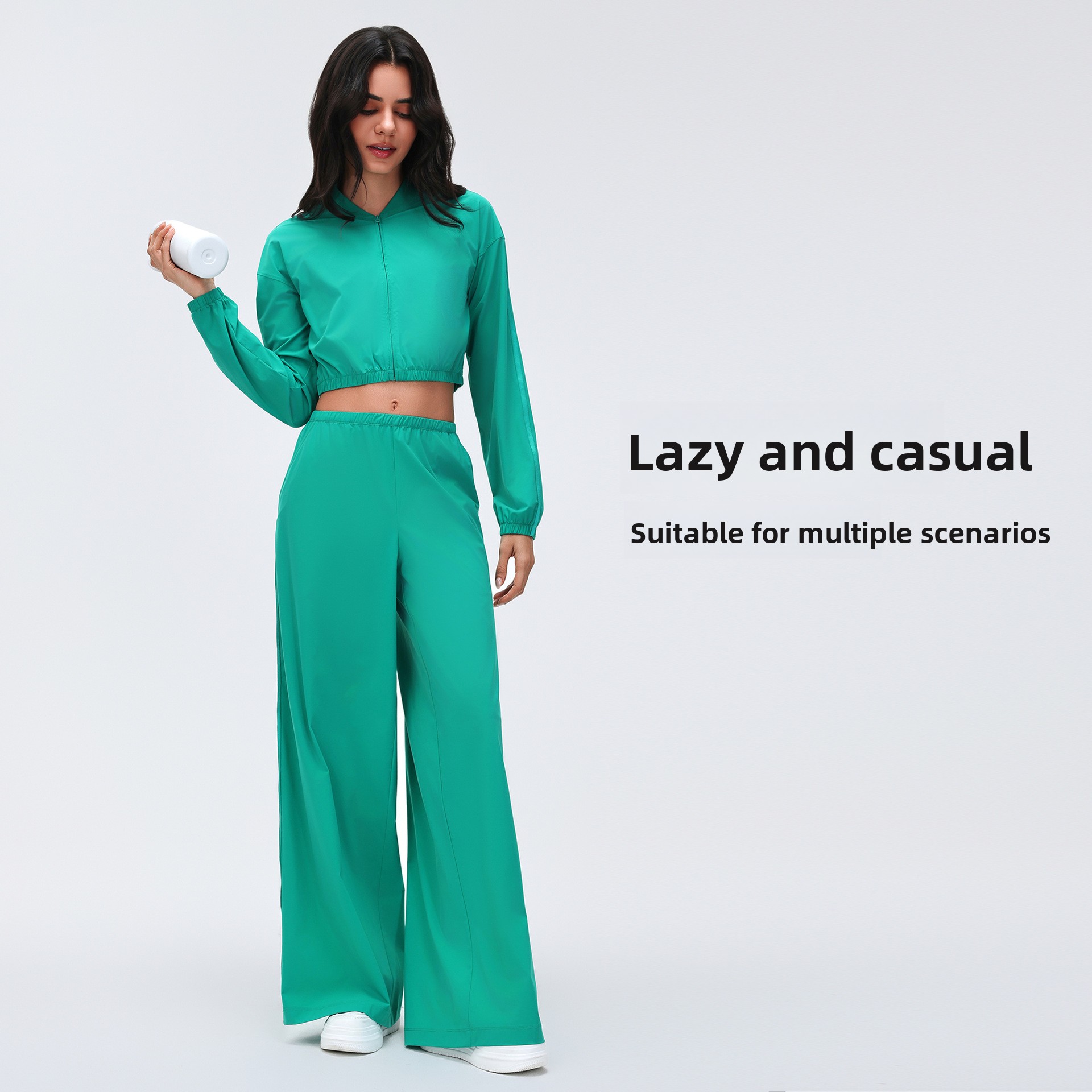 Spring New Breathable High Waist Loose Dape Casual Pants Lazy All-match Wide Leg Dance Yoga Sports Pants Women