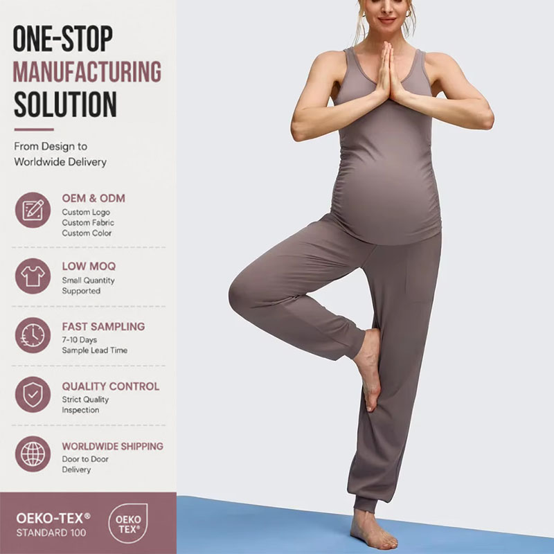 Pockets High Waist Full Length Maternity Yoga Leggings Moms Women's Nylon/Spandex Skinny Fit Breathable Midsection Support