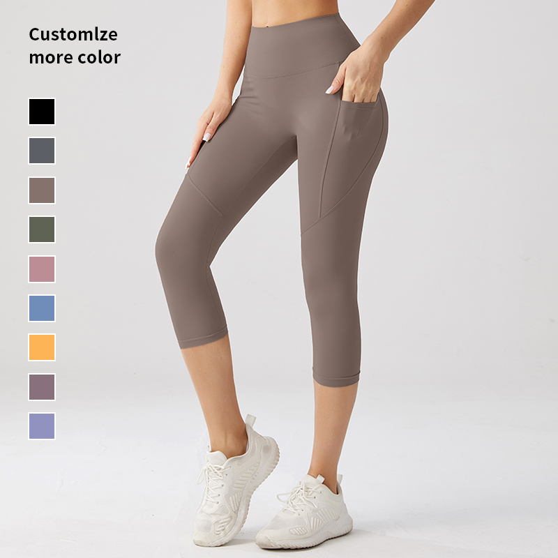 Women's High Waist Breathable Butt-Lifting Yoga Pants With Print Pattern Custom Logo Fitness Sports Leggings With Pocket