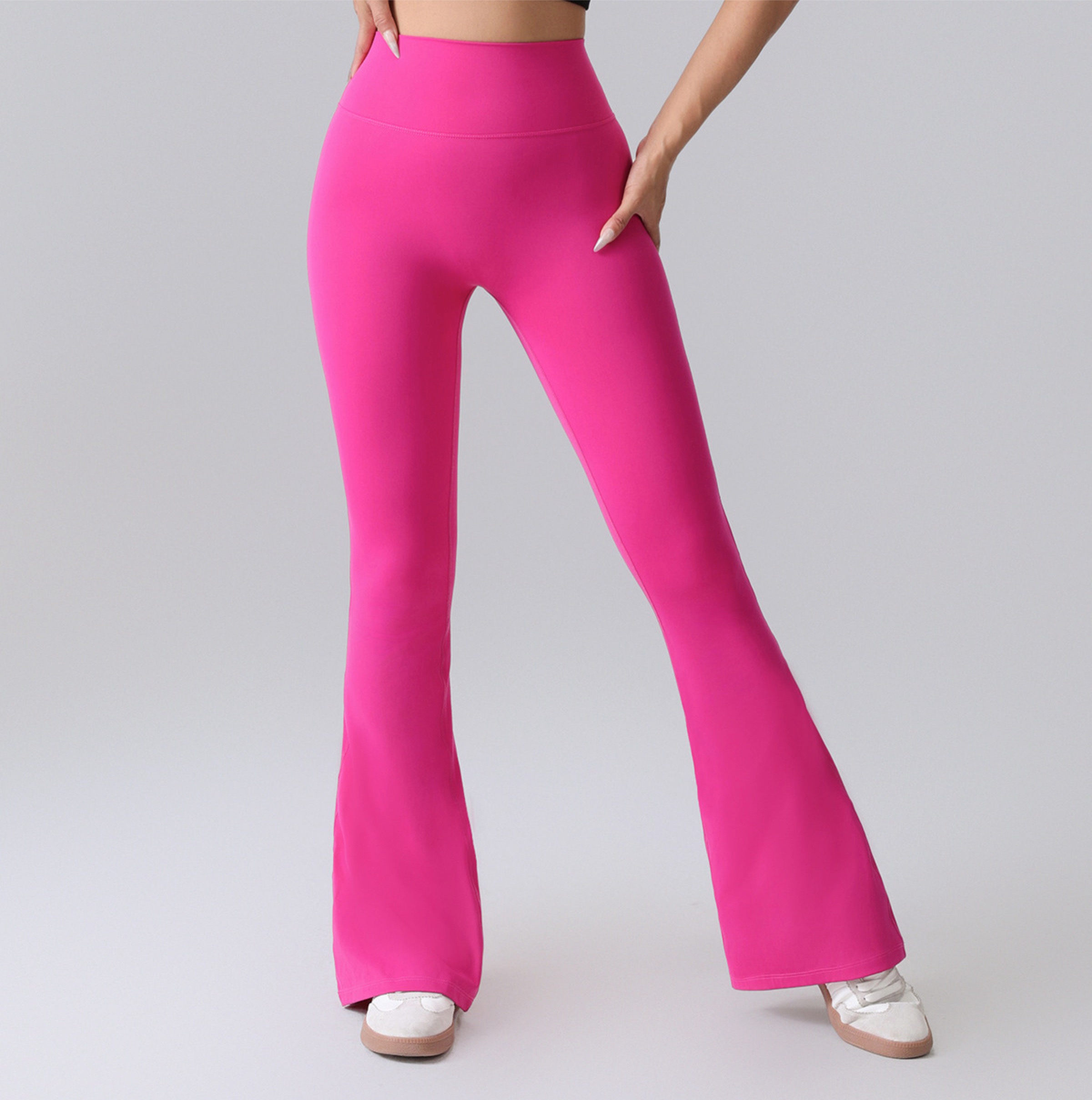 Wide Leg Bell Bottom Yoga Pants Butt Lifting Flare Yoga Leggings V Back Bootcut Scrunch Workout Leggings Pants for Women
