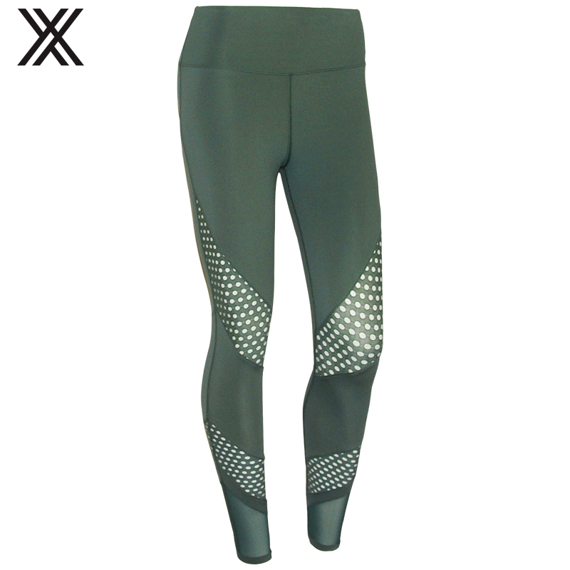 LOW MOQ Wholesale Athletic Wear Sportswear Women Butt Lifted Quick Dry Mesh Navy Green Yoga Pants