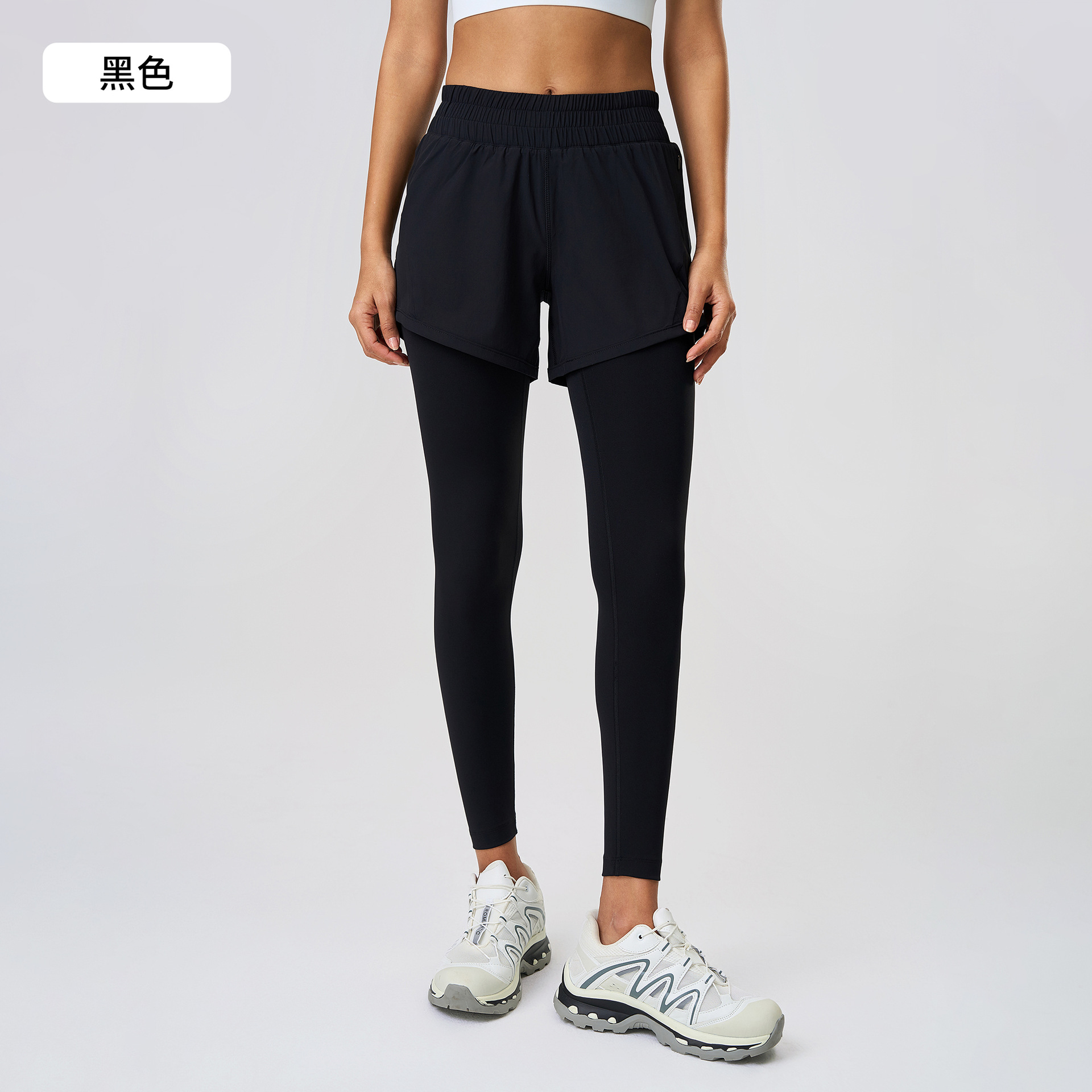 Yoga Leggings with Built-in Compression Shorts Gym Leggings for Women Legging Mujer Golf 2 in 1 Running Pants for Gym Slim Fit