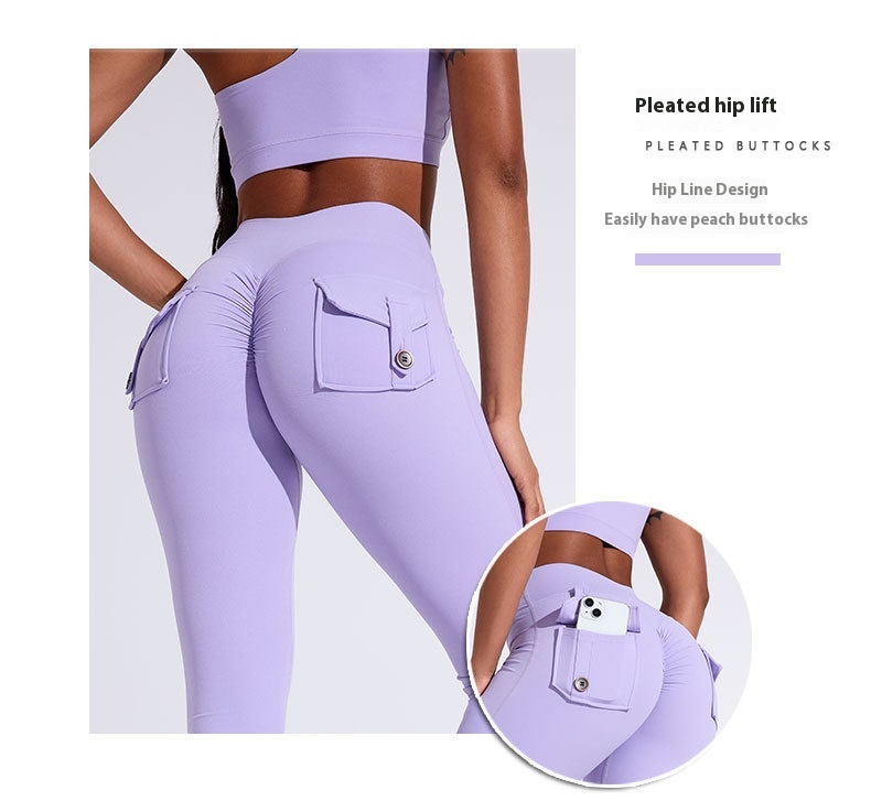 Women's Peach Bell Yoga Pants XS Size High Seamless Logo-Print Sports Tight Fitness Micro Yoga Clothes Workwear Hip-Lifting