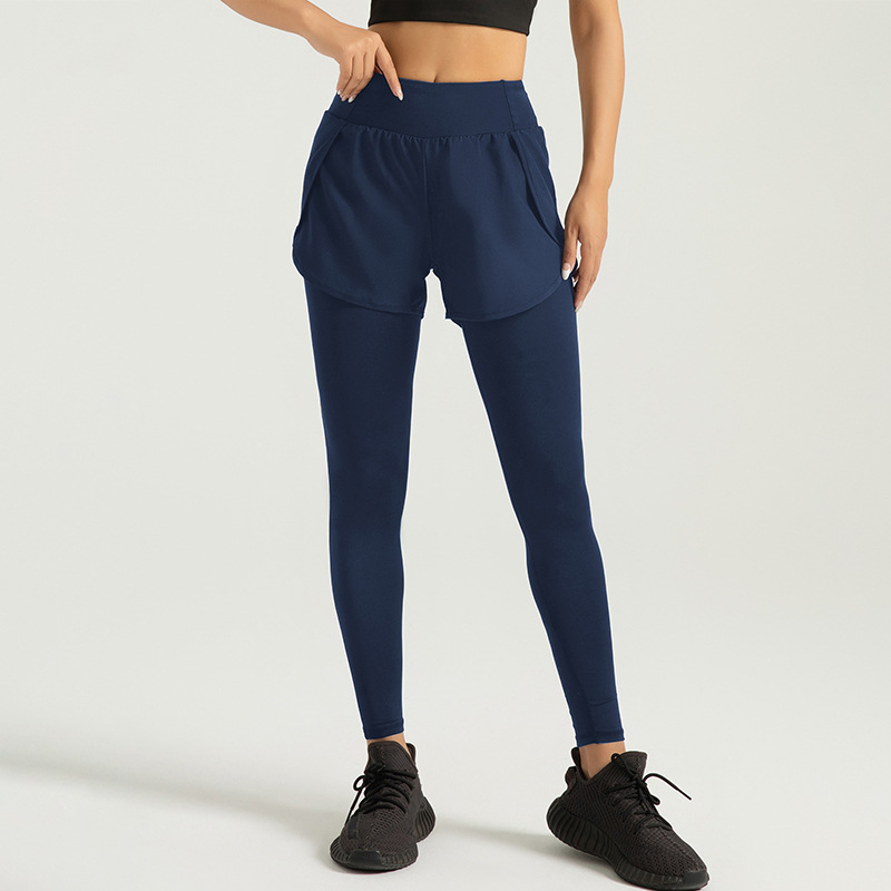 High-Waisted and Hip-Lifting Running Fitness Sports Tight Pants Two Pairs of Pocket Yoga Leggings