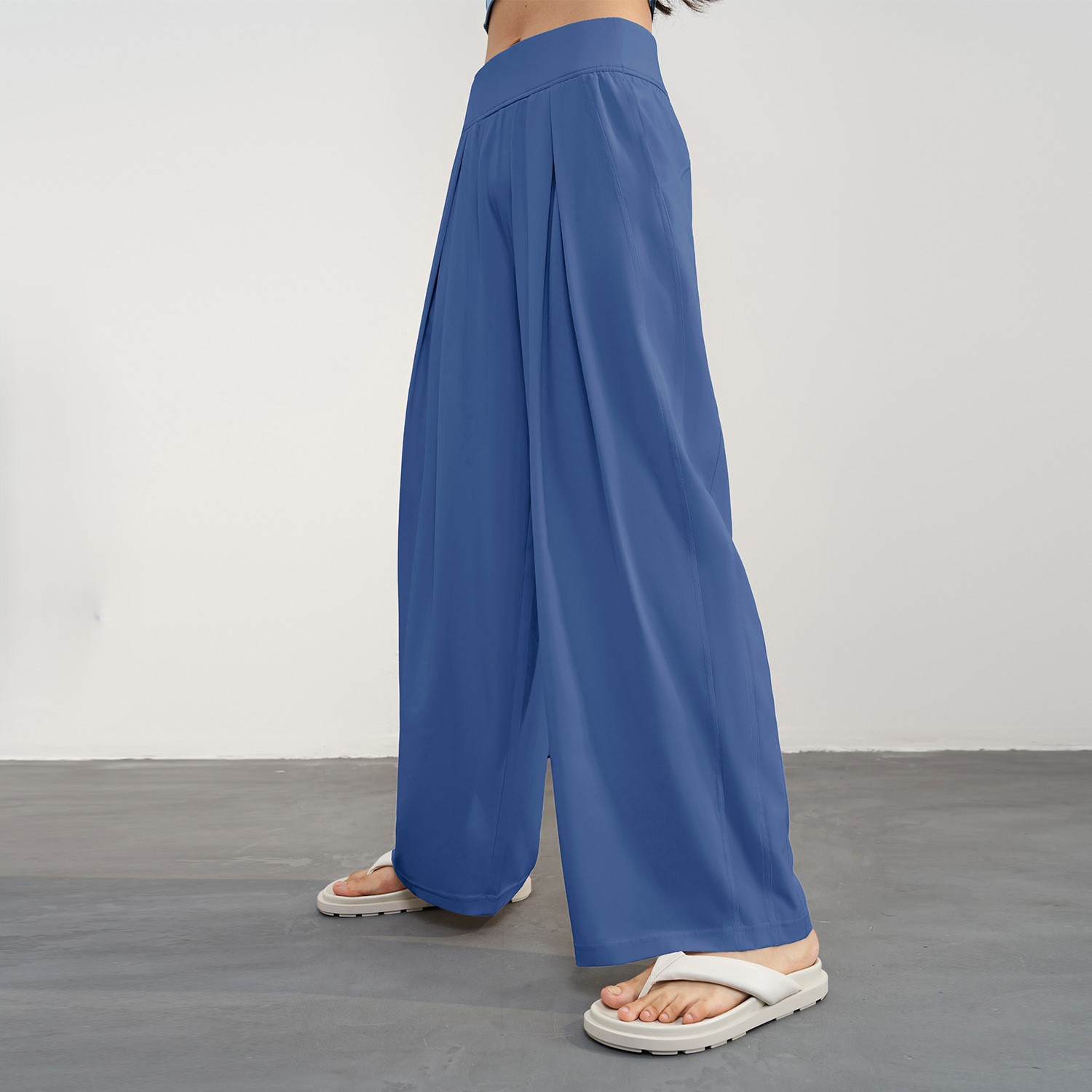 Cold Feeling High Waist Yoga Pants Quick Drying Loose Straight Sportwear Casual Flare Pants for Women