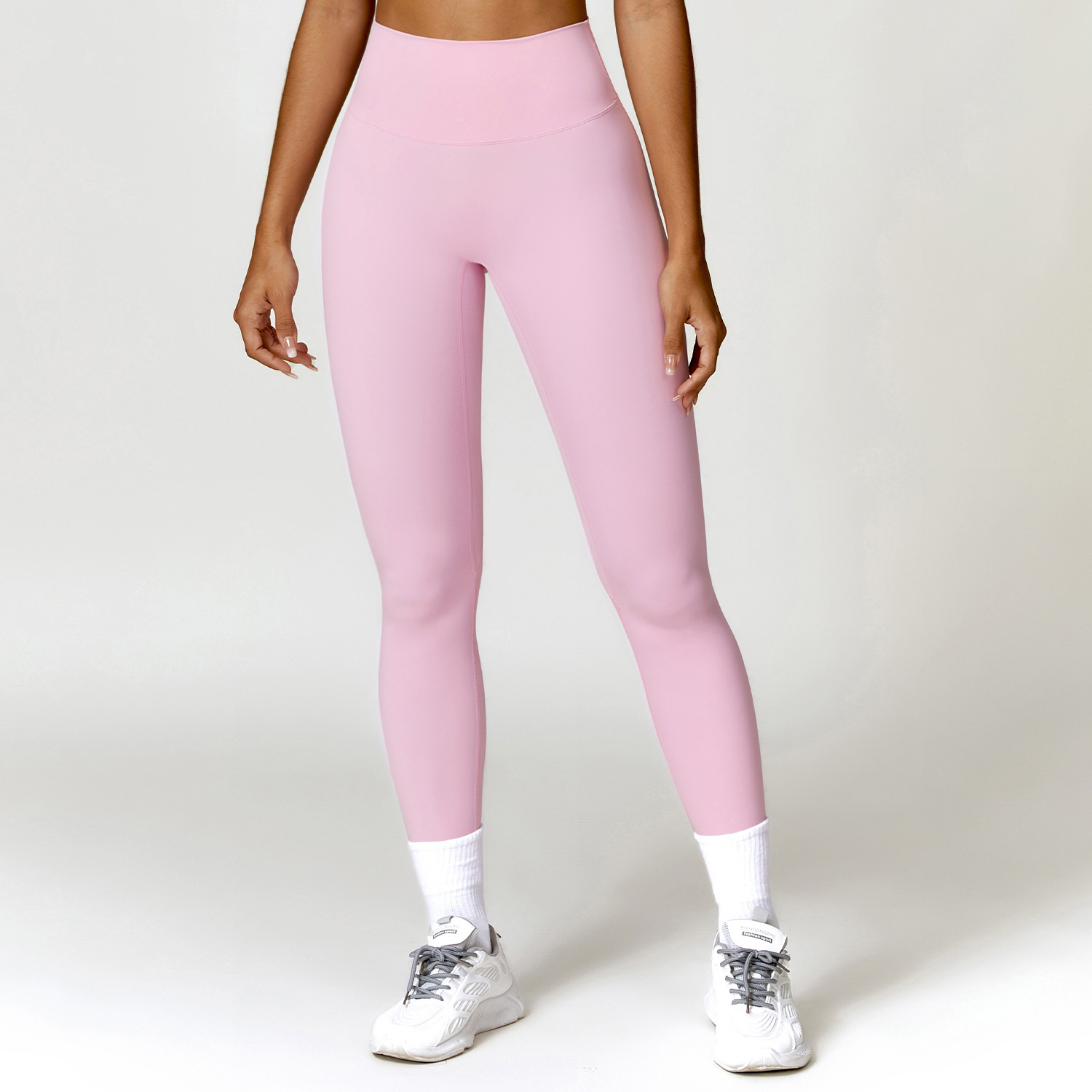 Women Quick-Dry High Waist Fitness Pants Solid Hip Lift Yoga Pants Scrunch Butt High Stretch Running Leggings