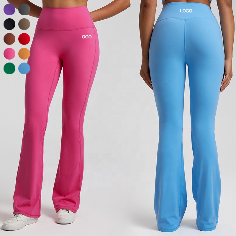Women's Flare Yoga Pants High Waisted Wide Leg Bootcut Yoga Leggings-Flare Workout Gym Leggings