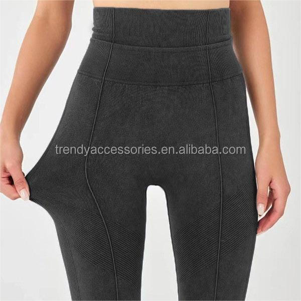 Women's High Waist Seamless Contour Butt Gym Leggings Compression Workout Yoga Pants Made Silk Spandex Nylon Knitted Running
