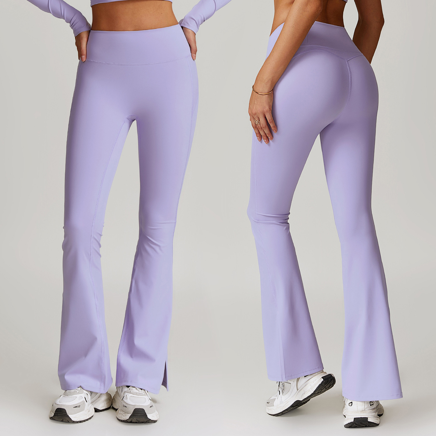 Flared Pants, High Waist, No Awkward Lines, Running Yoga Sweatpants, Casual Slits, Fitness Bootcut