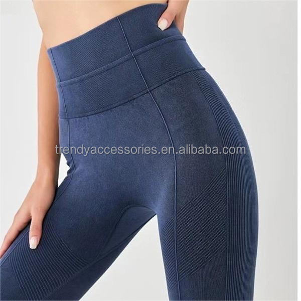 Women's High Waist Seamless Contour Butt Gym Leggings Compression Workout Yoga Pants Made Silk Spandex Nylon Knitted Running