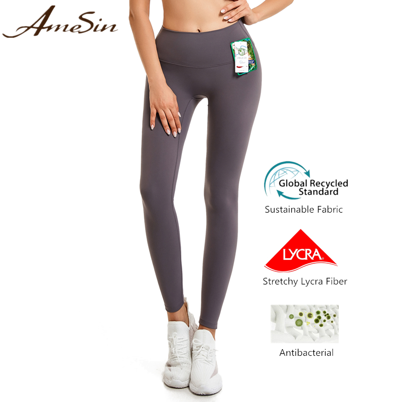 Buttery Soft Eco-friendly Women's High Waist Workout Yoga Pants Recycled Booty Leggings For Women