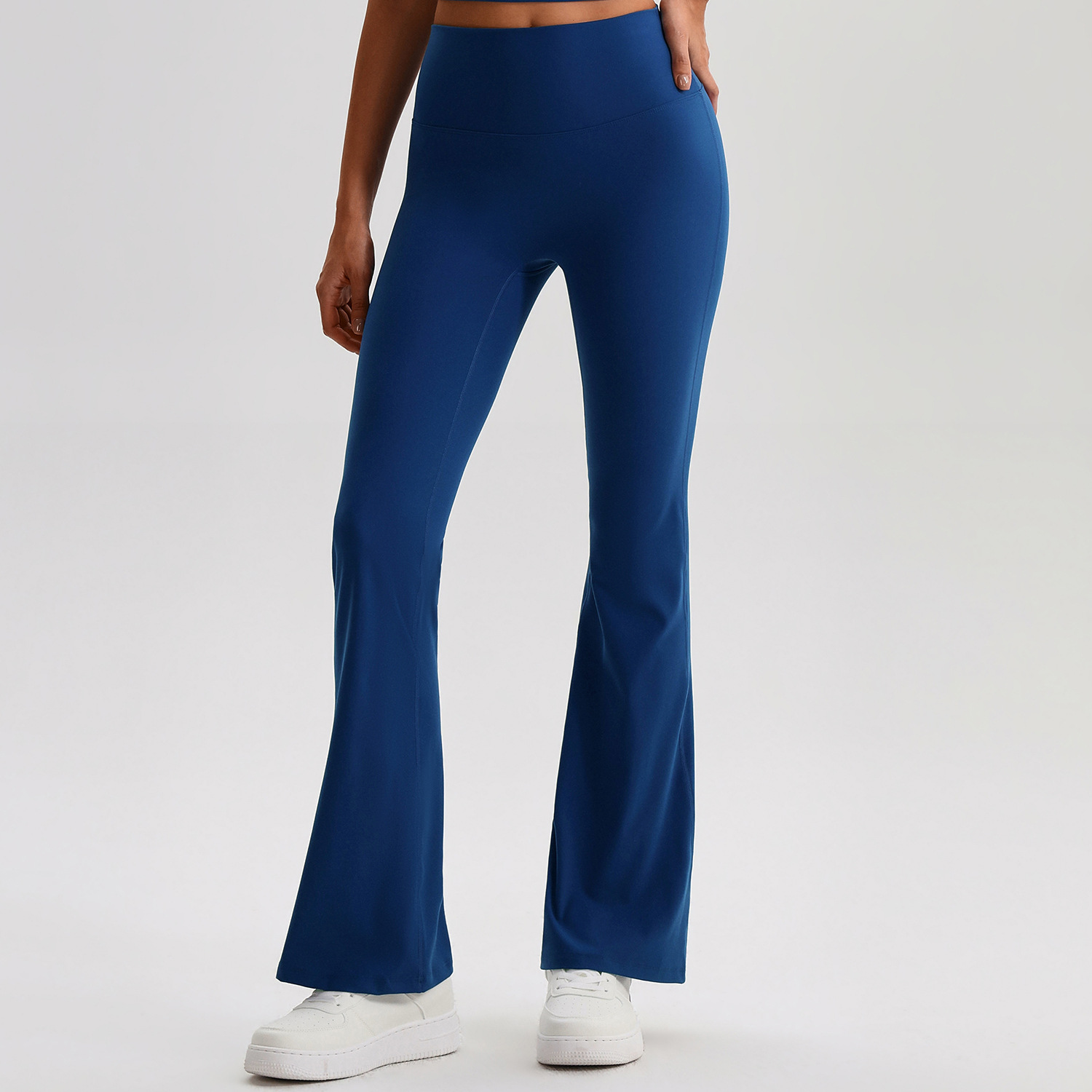 Women's High Waist Butt Lift Yoga Flared Legs Pants Breathable Eco-Friendly Spandex/Polyester Full-Length Fitness Print Side
