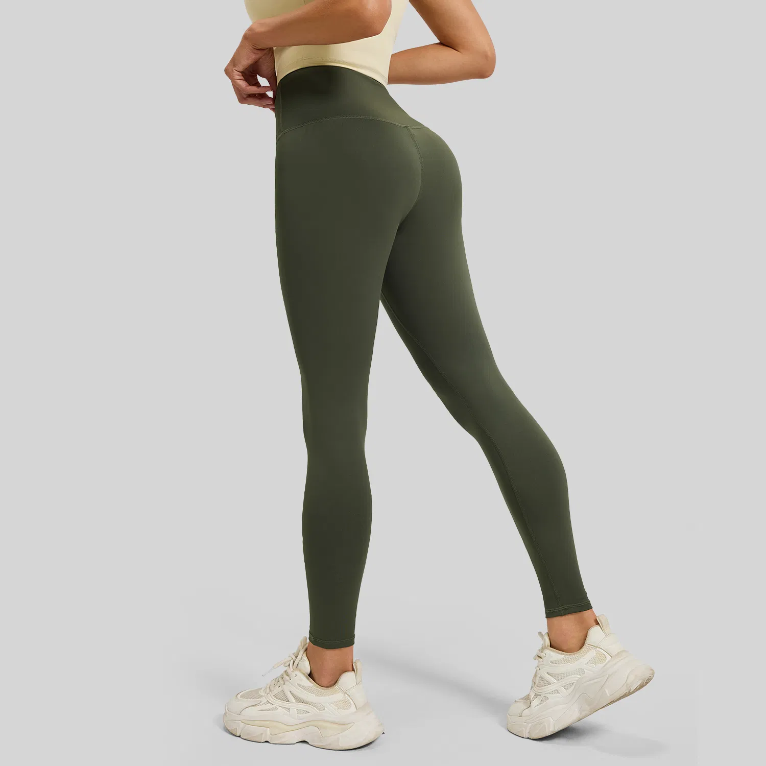 Dark Gray High-Waisted Stretch Yoga Pants